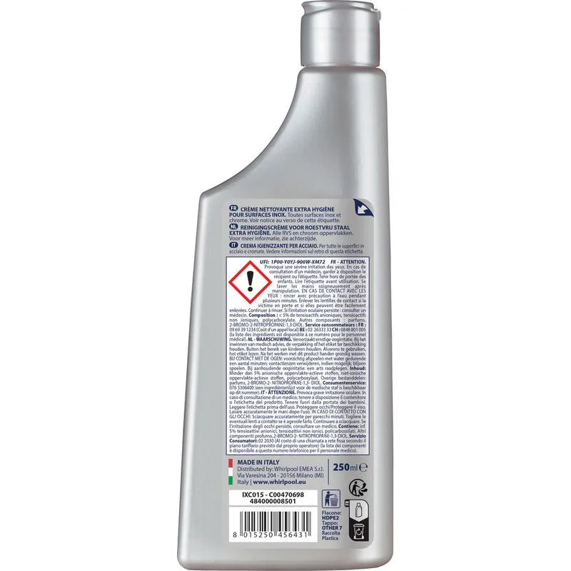 Crema igienizzante per acciaio 250 ml