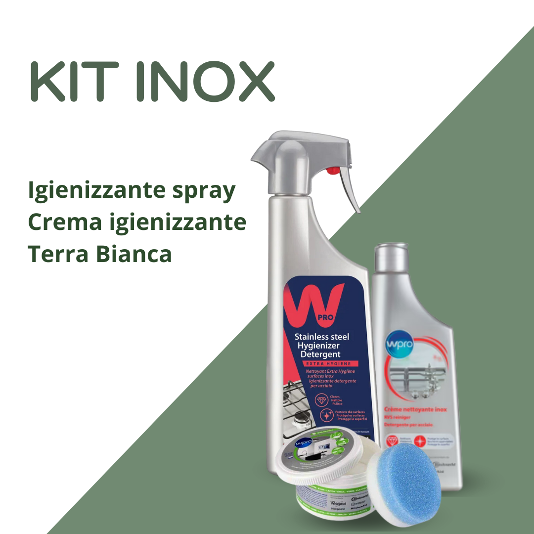 Kit inox - Prodotti per pulizia e manutenzione di piani cottura in acciaio
